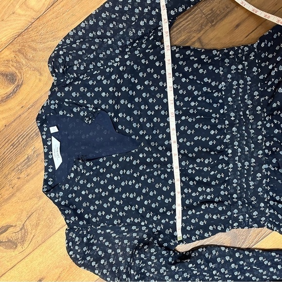 & Other Stories Micro Floral Pleated Mini Dress Navy Blue Size 6 AA - Picture 7 of 7